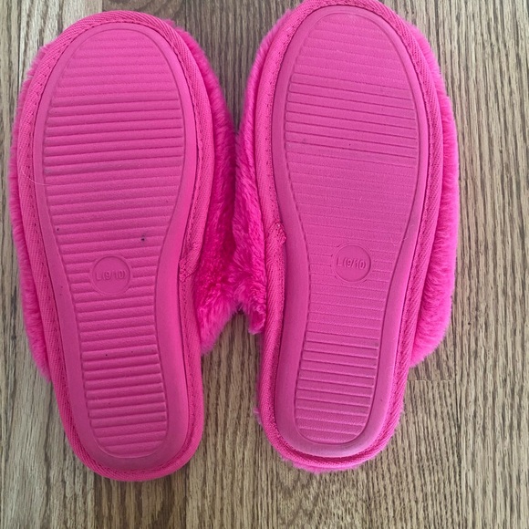 Pink Fuzzy Slippers - Picture 2 of 2